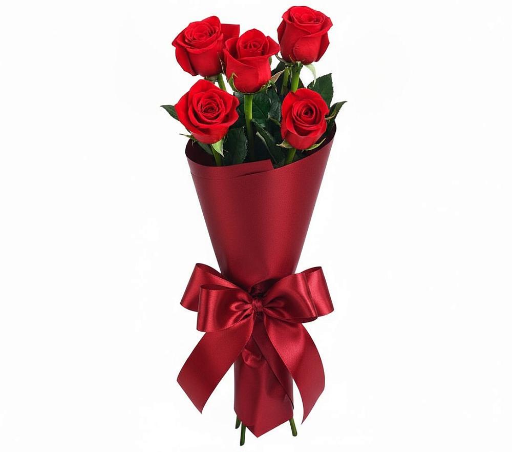 Букет 5 Красных роз Эдлесс Лав в Приозерске
