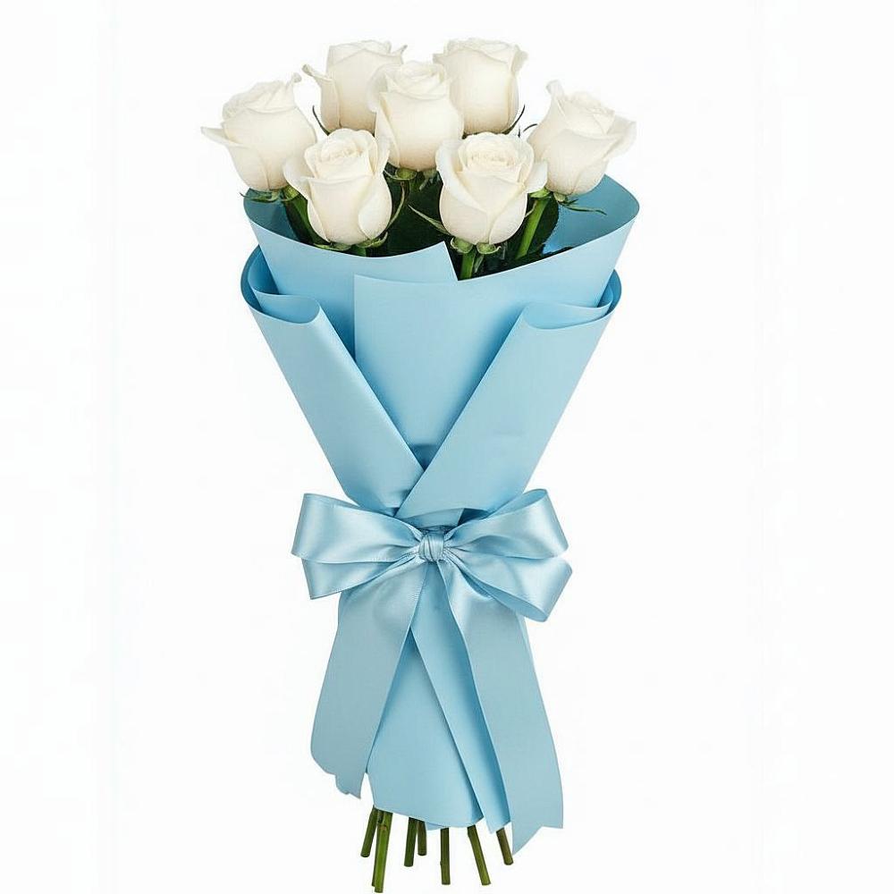 Букет 7 белых роз Проуд в Приозерске