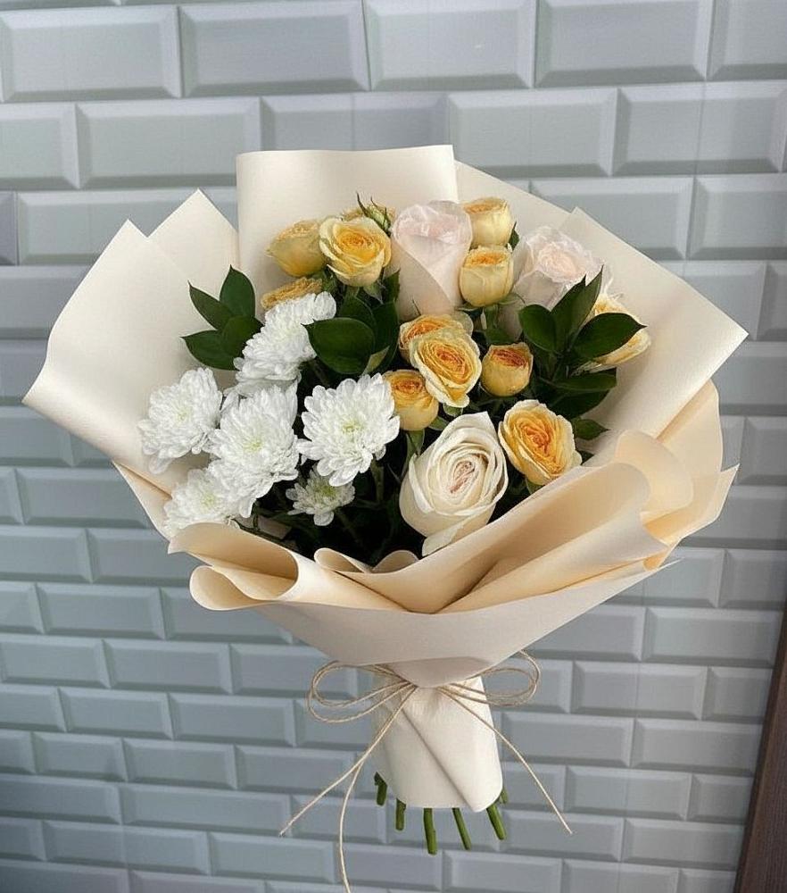 Букет цветов из: Розы и Хризантемы в Приозерске