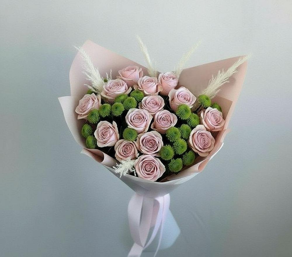 Букет цветов из: Розы и Хризантемы в Приозерске