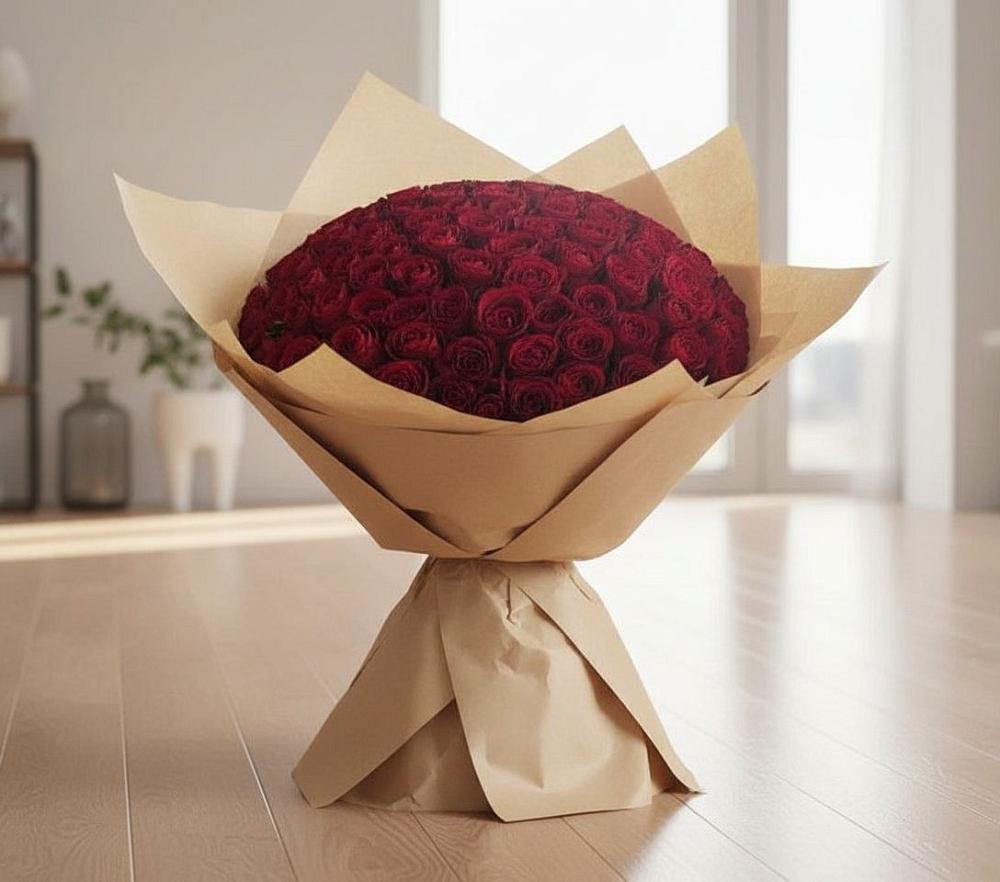 Букет 101 Красная роза в Приозерске