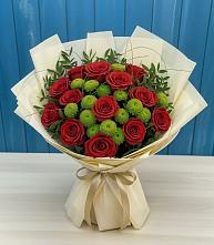 Букет цветов из:  Розы и Хризантемы #REPLACE_PRED# Приозерске