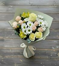 Букет цветов из:  Альстромерии, Розы и Хризантемы в Приозерске