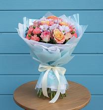 Букет цветов из:  Хризантемы и Розы в Приозерске