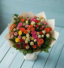 Букет Микс из разноцветных кустовых роз #REPLACE_PRED# Приозерске